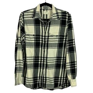 Denim & Supply Ralph Lauren Plaid Cotton Flannel Roll Tab Sleeve Shirt Large